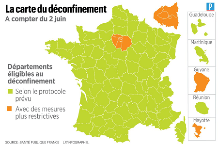 Carte du déconfinement progressif
